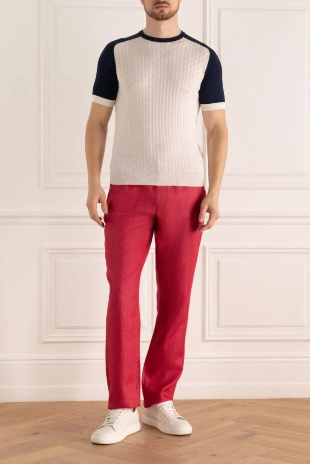 Zilli man men's red linen trousers buy with prices and photos 148405 - photo 2