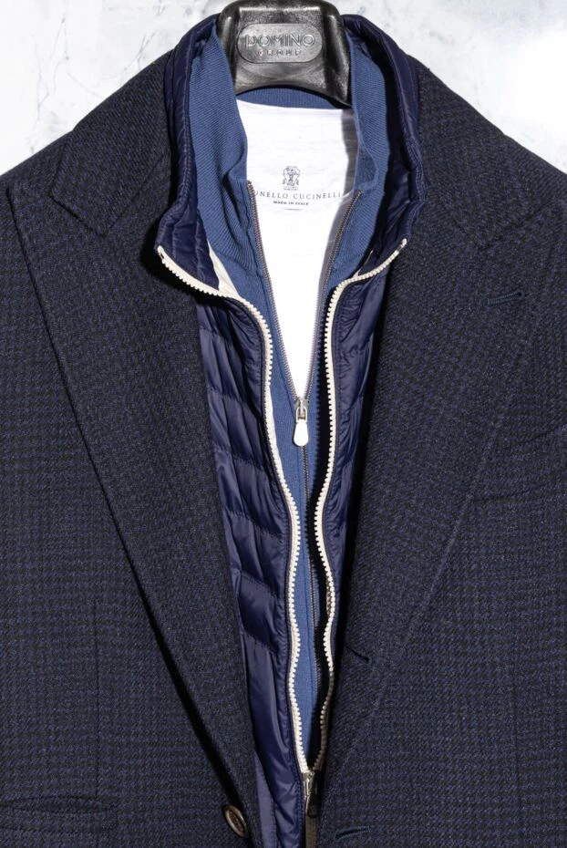 Пальто из кашемира синее мужское - фото 2