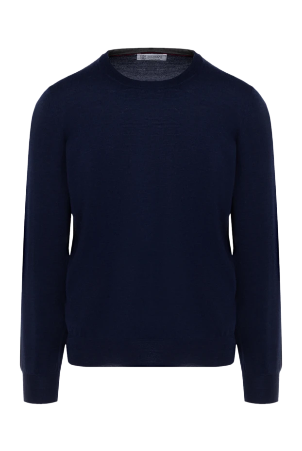Brunello Cucinelli long sleeve wool and cashmere sweater for men black 148454 - photo 1