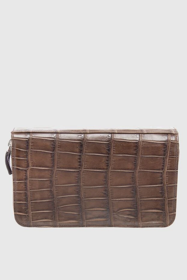 Cesare di Napoli men's alligator leather clutch brown 148484 - photo 1