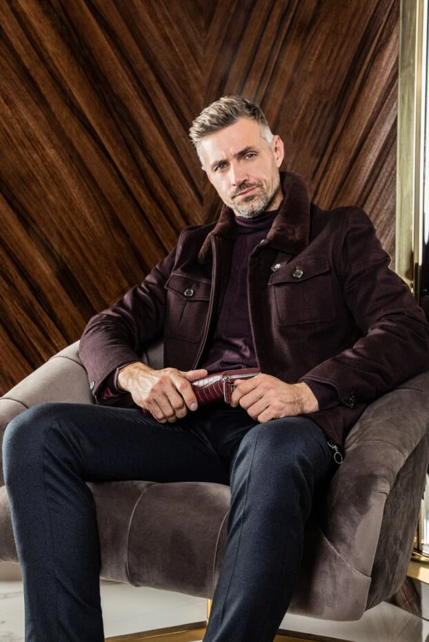 Cesare di Napoli men's clutch bag made of burgundy alligator leather 148492 - photo 3