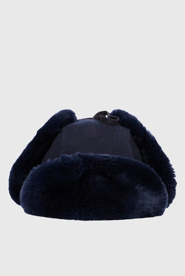 Cesare di Napoli мужские шапка из шерсти, кашемира и натурального меха синяя мужская купить с ценами и фото 148504 - фото 1