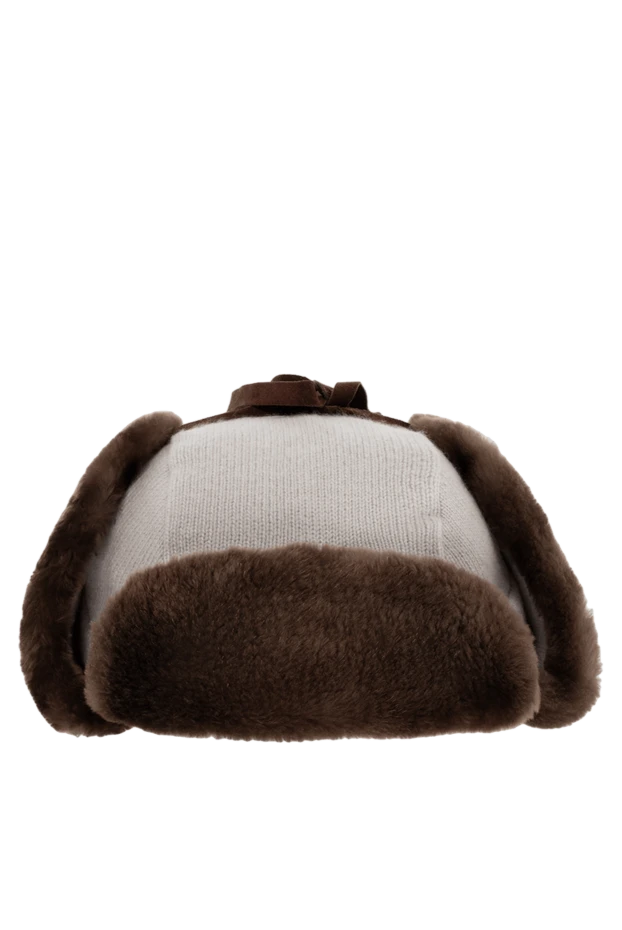 Cesare di Napoli beige men's wool, cashmere and natural fur hat 148505 - photo 1