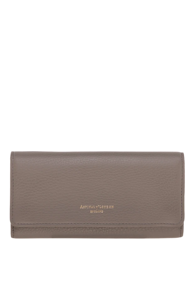 Beige leather wallet for women