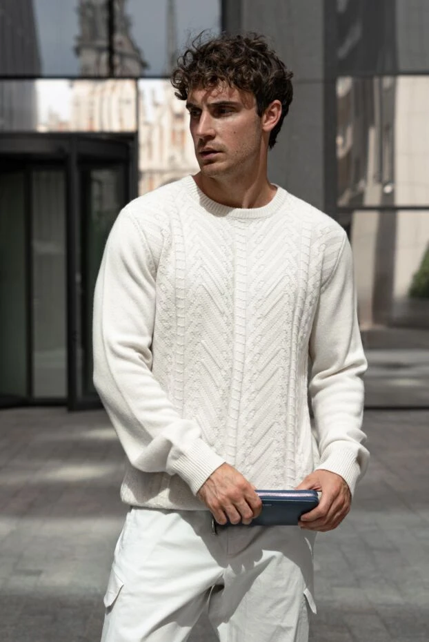 Serapian men's blue leather clutch with metal zipper 148673 - photo 2