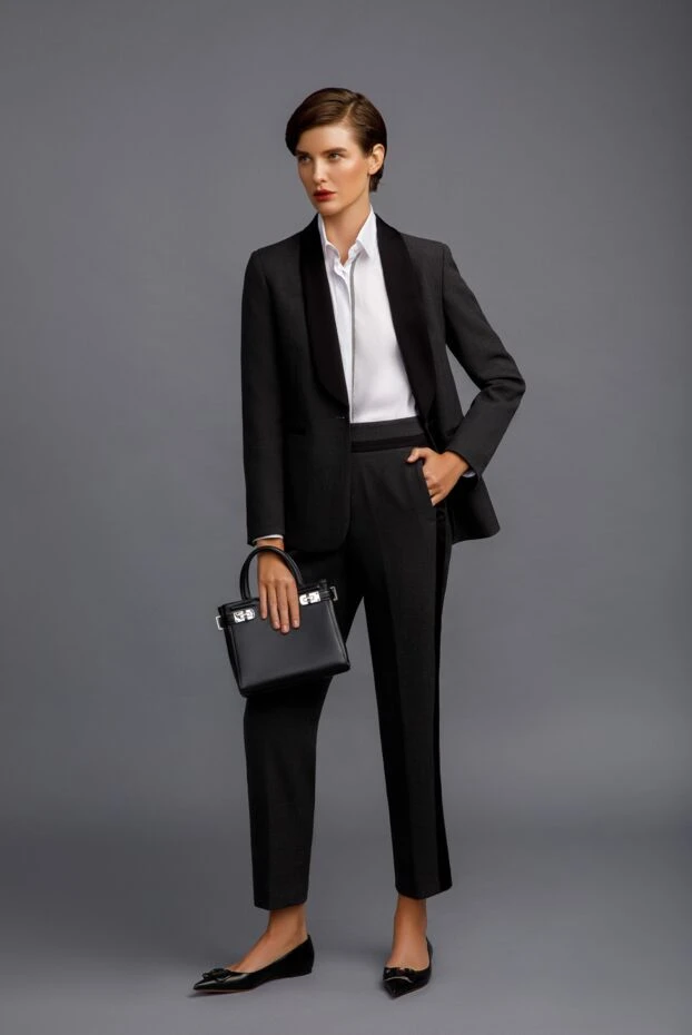 Serapian black women's leather bag with double handles 148678 - photo 2