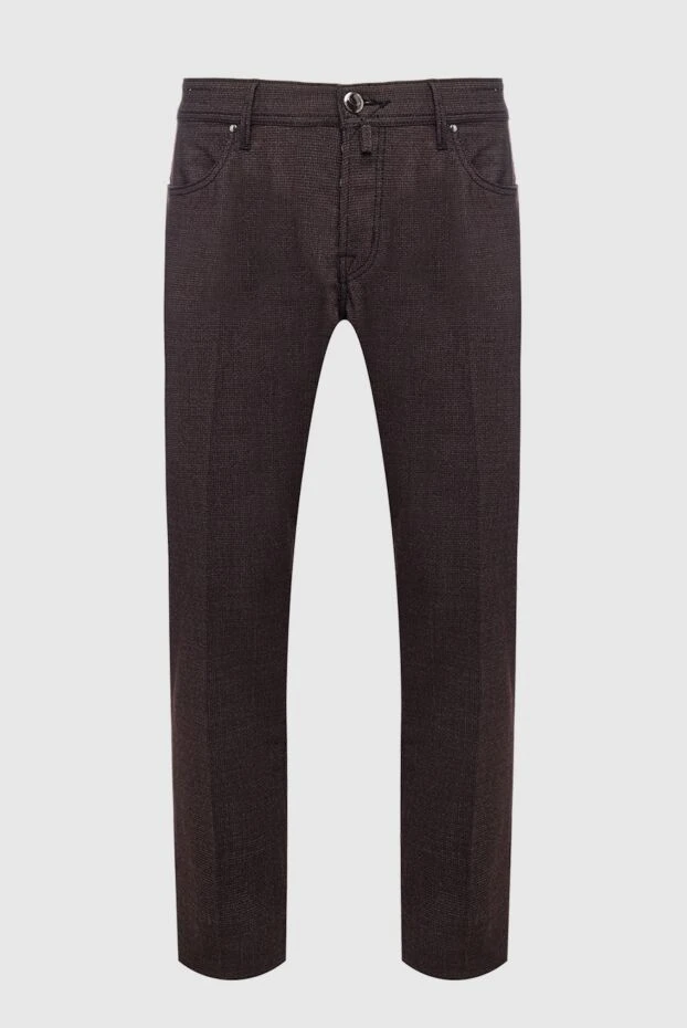Jacob Cohen man men's brown wool and polyester trousers buy with prices and photos 148679 - photo 1