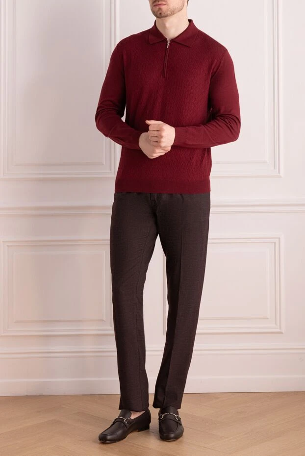 Jacob Cohen man men's brown wool and polyester trousers buy with prices and photos 148679 - photo 2