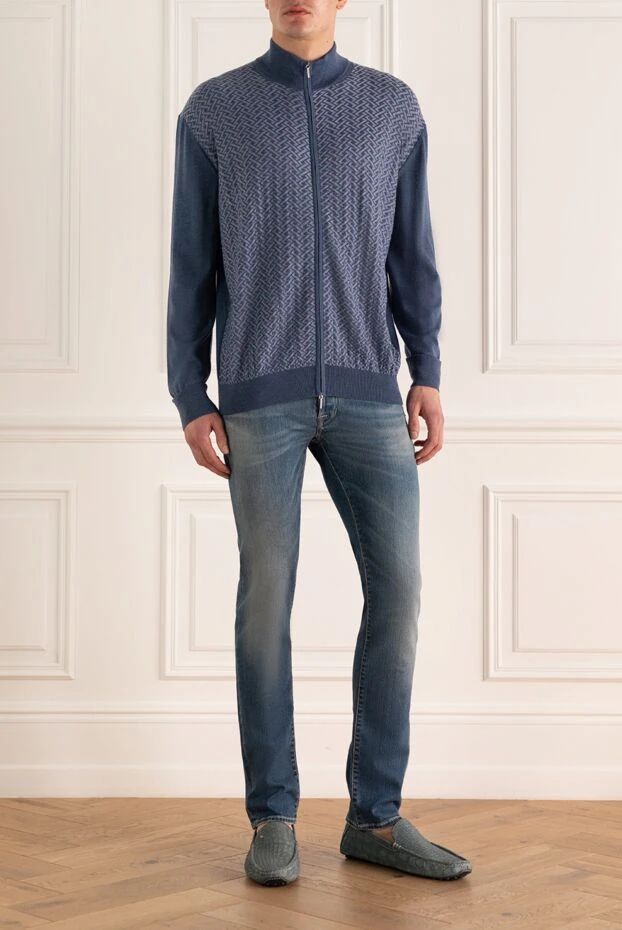 Jacob Cohen мужские джинсы из хлопка и модала голубые мужские купить с ценами и фото 148752 - фото 2