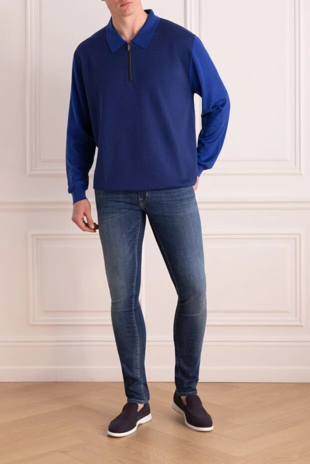 Jacob Cohen мужские джинсы из хлопка синие мужские купить с ценами и фото 148860 - фото 2