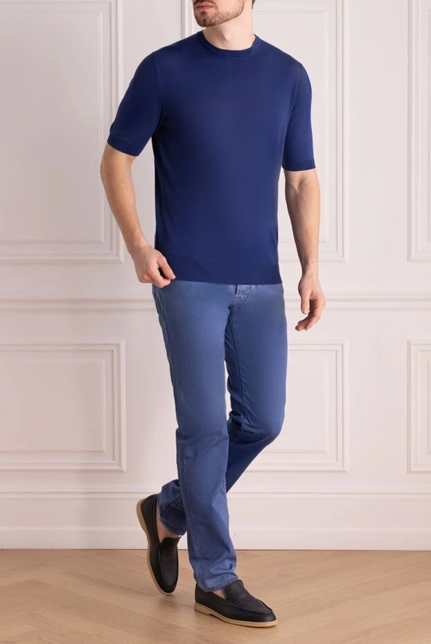 Jacob Cohen мужские джинсы из хлопка синие мужские купить с ценами и фото 148872 - фото 2