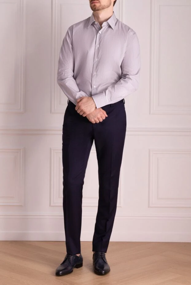 Alessandro Gherardi men's solid-color gray fitted shirt (markdown) 198184 - photo 3