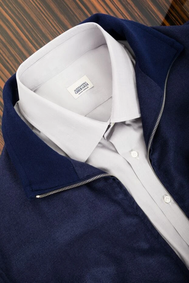 Сорочка чоловіча однотонна сіра приталеного крою - фото 2