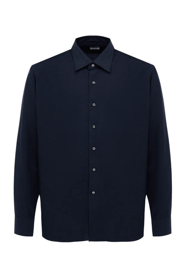Alessandro Gherardi мужские сорочка из хлопка и кашемира синяя мужская купить с ценами и фото 148978 - фото 1