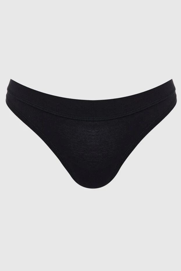 Organic Basics woman black cotton and elastane thong for women 149006 - photo 1