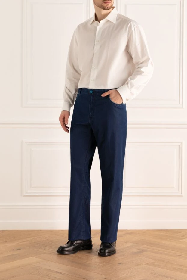 Stefano Ricci джинсы из хлопка и полиэстера синие мужские 149048 - фото 2