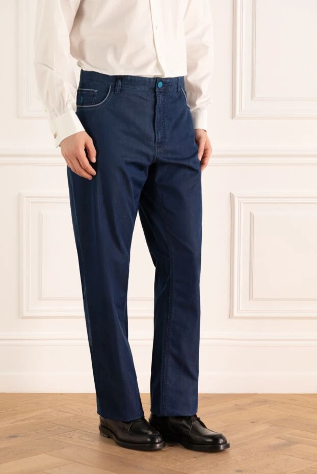 Stefano Ricci джинсы из хлопка и полиэстера синие мужские 149048 - фото 3