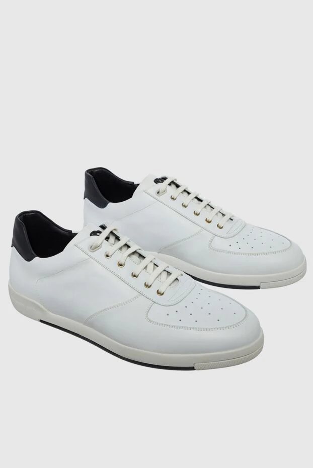 Stefano Ricci сникеры из кожи белые мужские 149080 - фото 3
