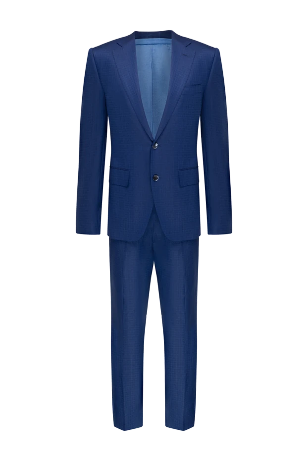 Stefano Ricci костюм чоловічий з вовни, шовку та кашеміру синій 149180 - фото 1