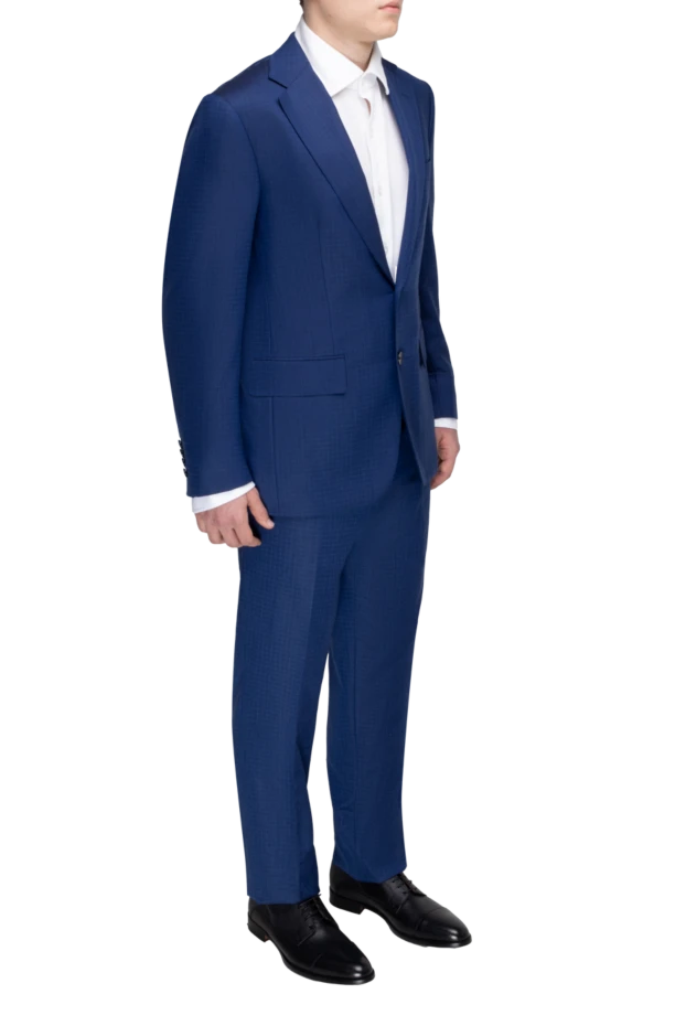 Stefano Ricci костюм чоловічий з вовни, шовку та кашеміру синій 149180 - фото 3