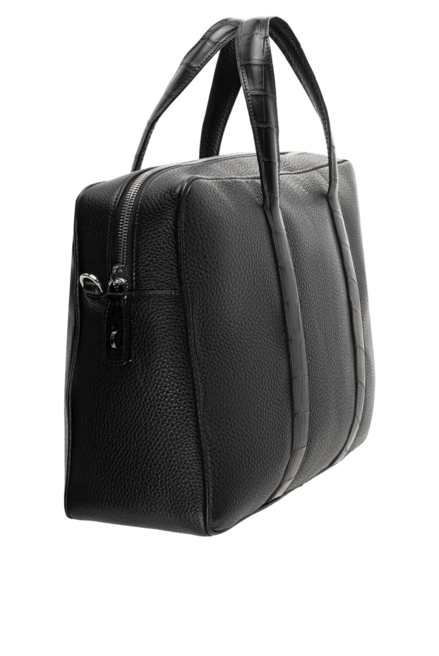 Tardini man briefcase in leather and carbon black for men 166020 - photo 3