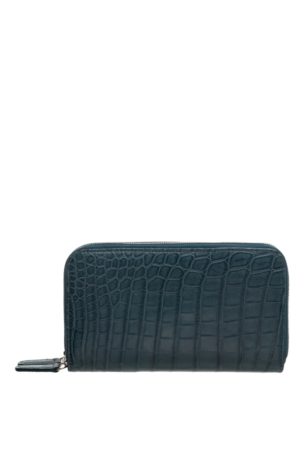 Cesare di Napoli men's alligator leather clutch bag blue 149267 - photo 1