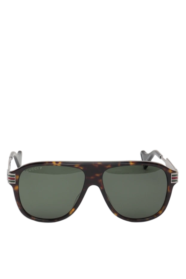 Gucci мужские очки из пластика и металла коричневые купить с ценами и фото 149296 - фото 1