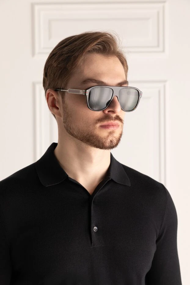 Gucci мужские очки из пластика и металла коричневые купить с ценами и фото 149296 - фото 2