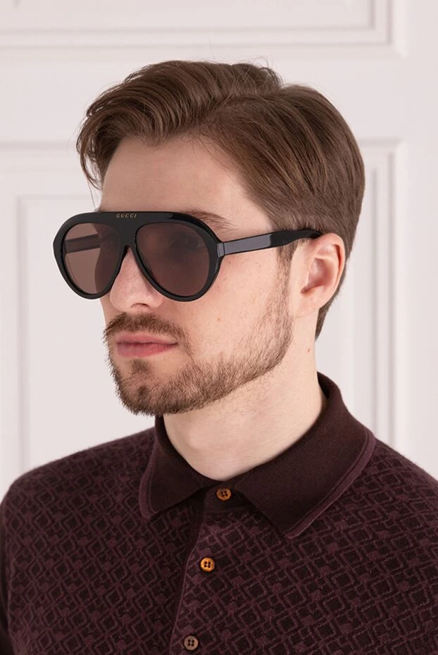 Gucci мужские очки солнцезащитные из металла и пластика коричневые мужские купить с ценами и фото 149303 - фото 2