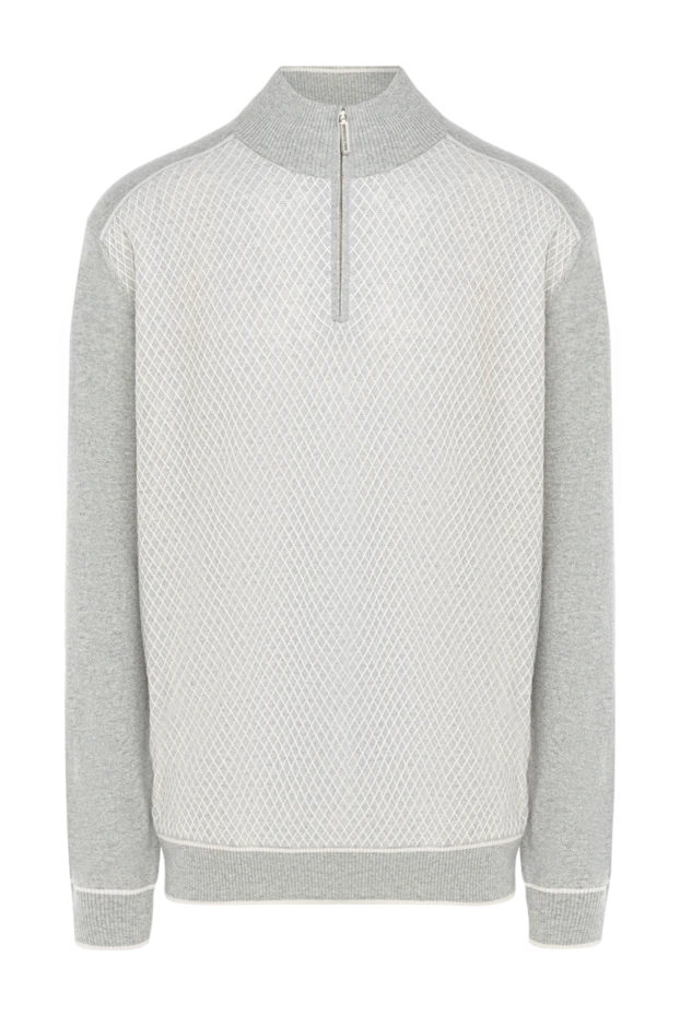 Тройер из кашемира и шелка белый мужской - фото 1