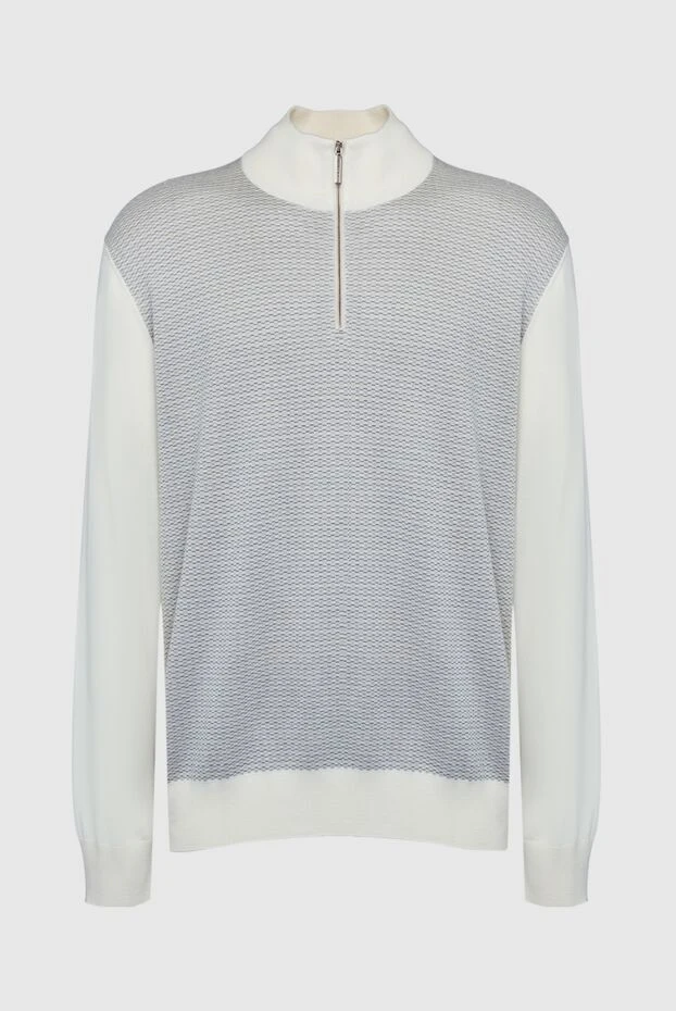 Cashmere and silk tee for men in white - photo 1