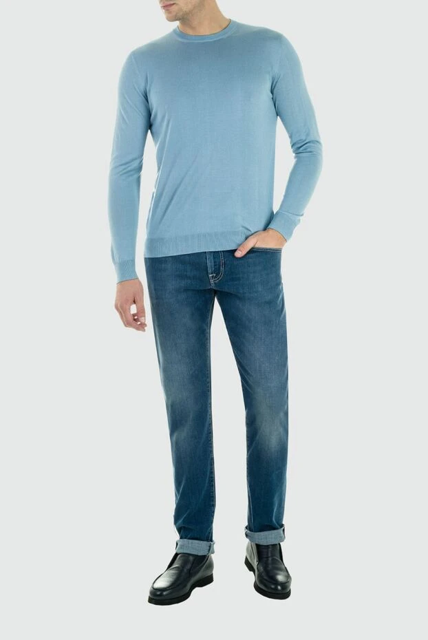 Dalmine man blue silk jumper for men buy with prices and photos 149371 - photo 2