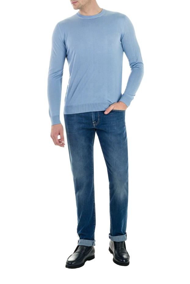 Dalmine man blue silk jumper for men 149371 - photo 2