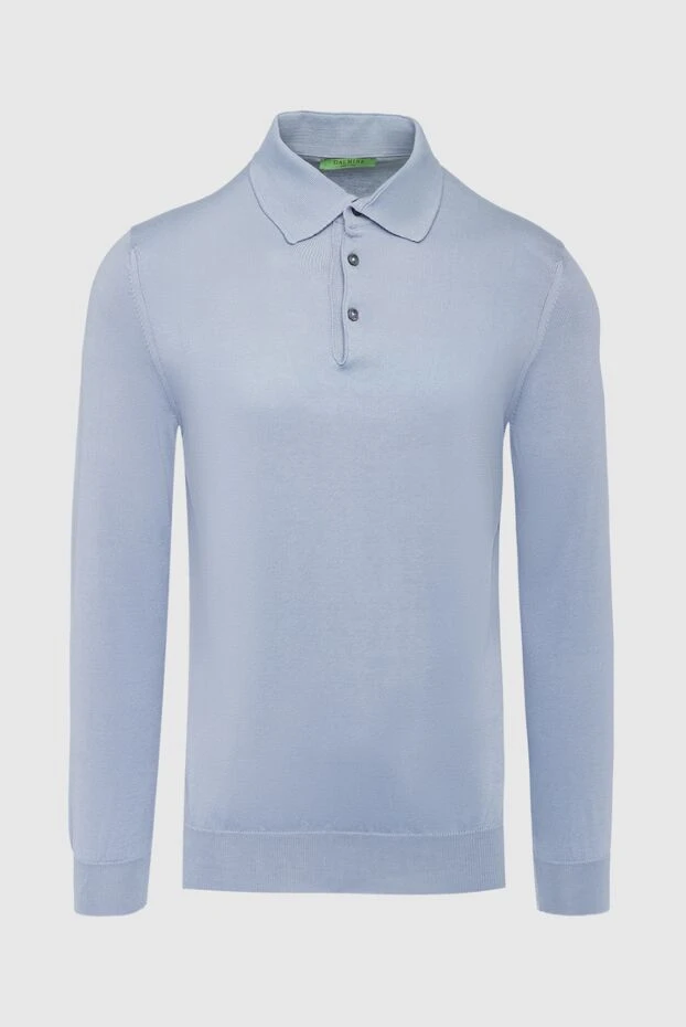 Dalmine men's long sleeve light blue cotton polo shirt with buttons 196504 - photo 1