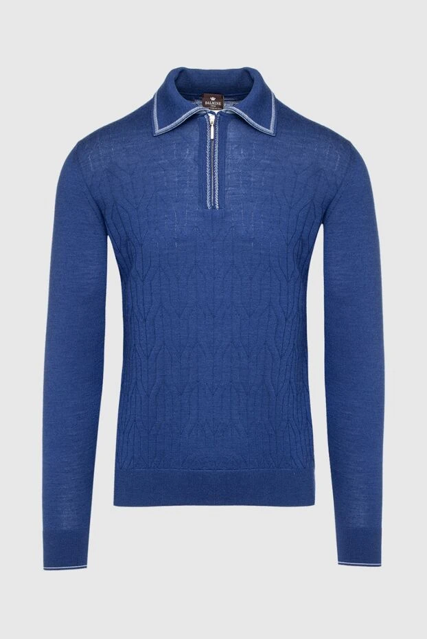 Dalmine man wool, silk and cashmere long sleeve polo blue for men buy with prices and photos 149386 - photo 1