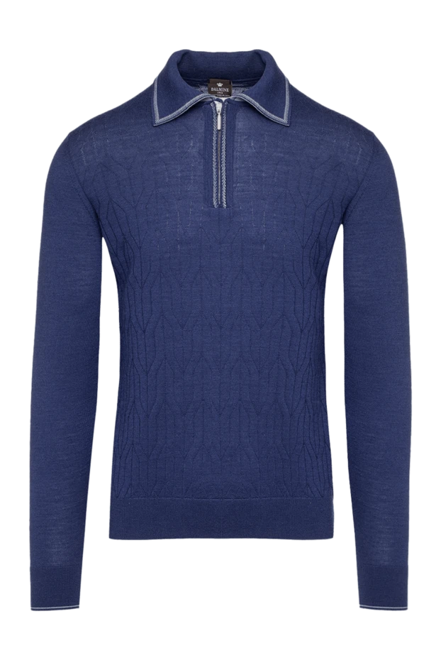 Dalmine man wool, silk and cashmere long sleeve polo blue for men buy with prices and photos 149386 - photo 1