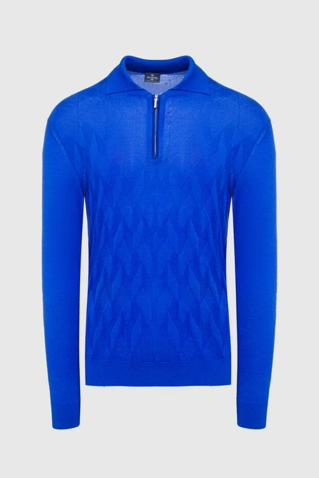 Dalmine man long sleeve polo in silk and cashmere blue for men buy with prices and photos 149387 - photo 1