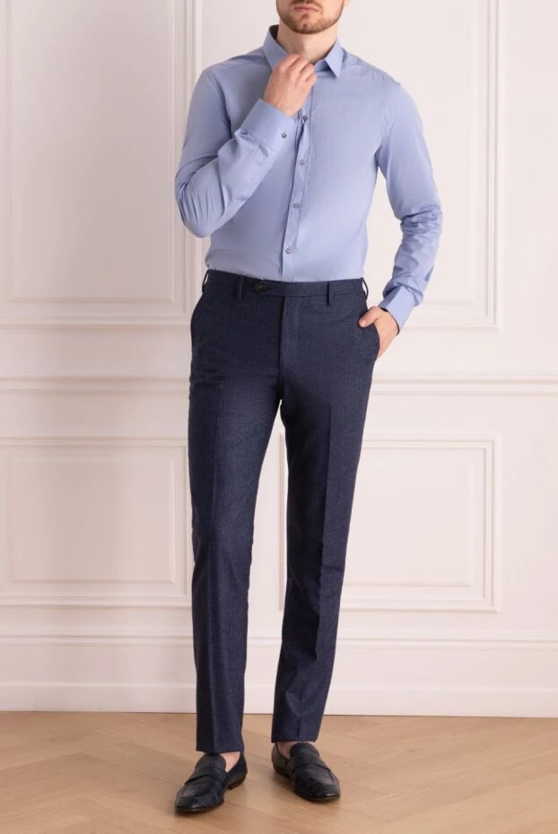 Drumohr man blue wool trousers for men 149422 - photo 2