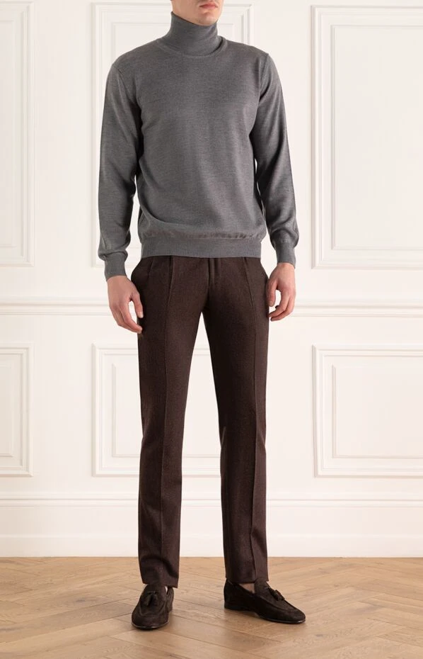 Drumohr man brown wool trousers for men buy with prices and photos 149426 - photo 1