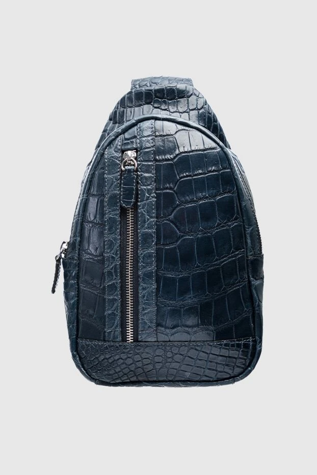 Cesare di Napoli shoulder bag from crocodile leather blue men's blue 149538 - photo 1