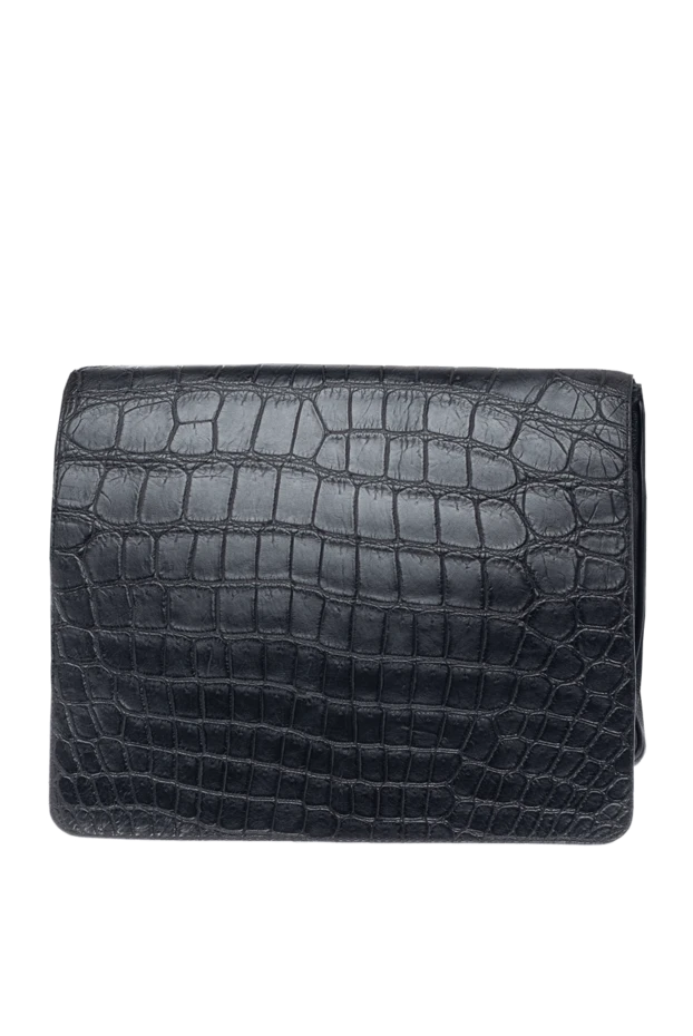 Cesare di Napoli мужские сумка через плечо из кожи крокодила и натуральной кожи черная мужская купить с ценами и фото 149540 - фото 1