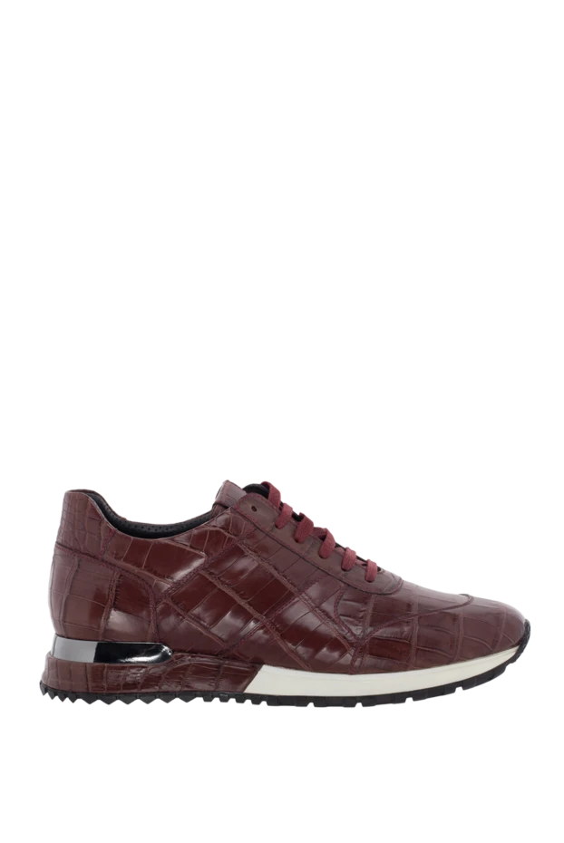 Cesare di Napoli man alligator sneakers burgundy for men 149547 - photo 1