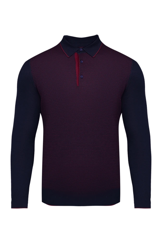 Stefano Ricci long-sleeved polo from silk and cashmere burgundy for men 149560 - photo 1