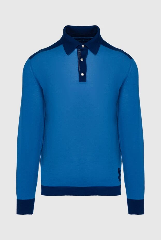 Stefano Ricci long-sleeved cashmere polo shirt blue for men 149567 - photo 1