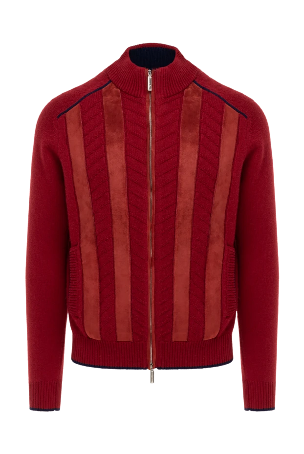 Кардиган мужской из кашемира красный - фото 1
