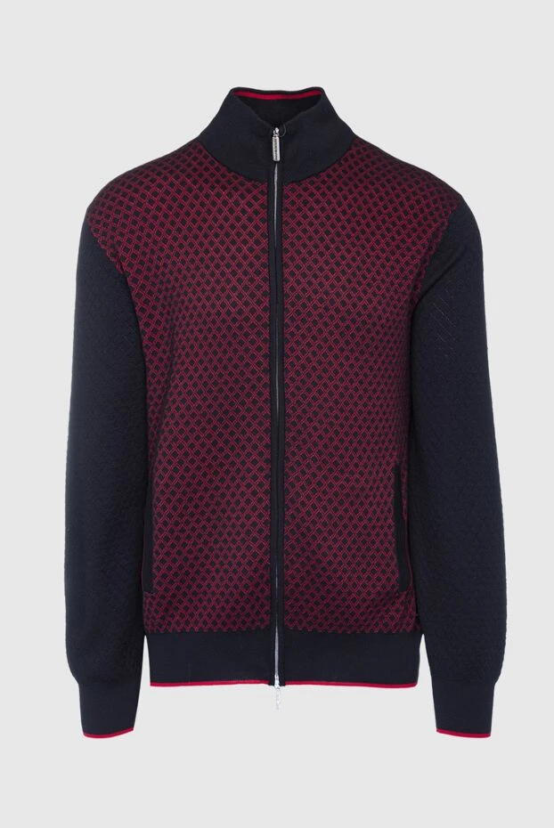 Кардиган чоловічий з кашеміру та шовку бордовий - фото 1