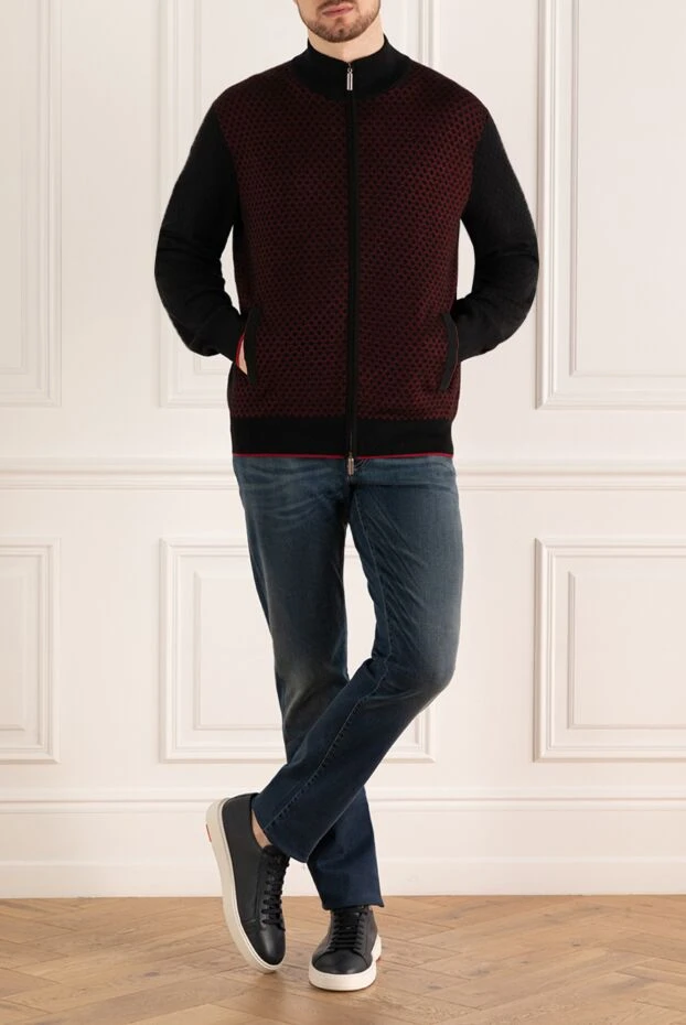 Stefano Ricci cardigan for men made of cashmere and silk burgundy 149592 - photo 2