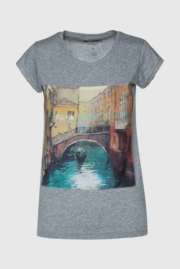 Ko Samui women's cotton grey t-shirt with venice print 149609 - photo 1