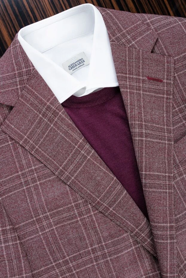 Сорочка біла приталена чоловіча з відкладним коміром - фото 2