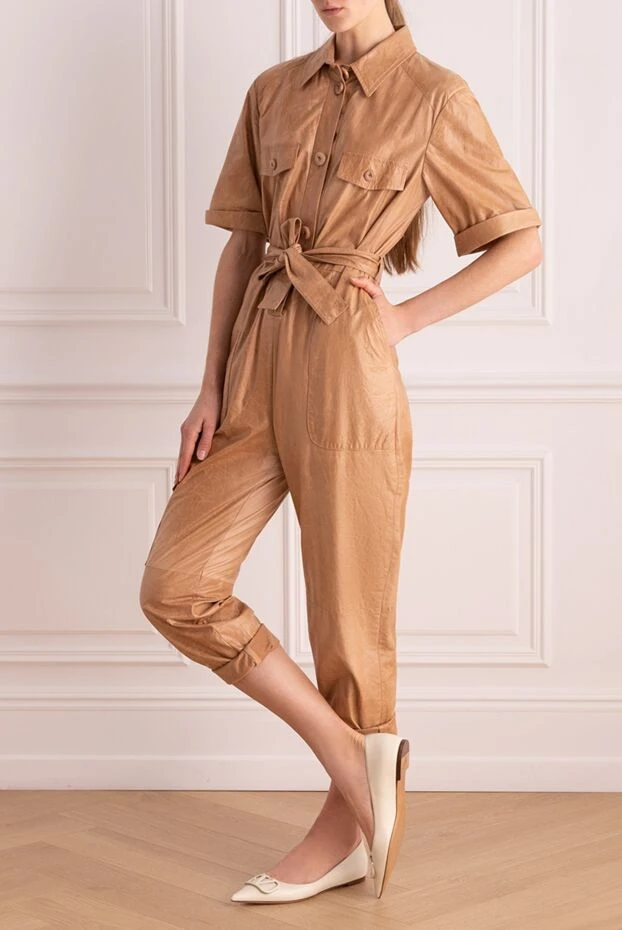 DROMe woman women's brown leather jumpsuit buy with prices and photos 149748 - photo 2